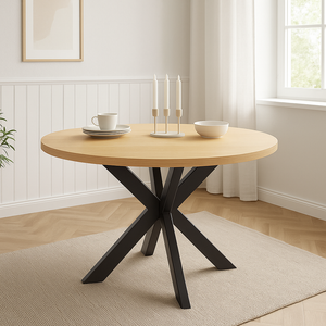 Aava ruokap&ouml;yt&auml; &Oslash;120 cm, tammi/musta