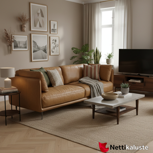 Moon nahkasohva 3-ist, ruskea