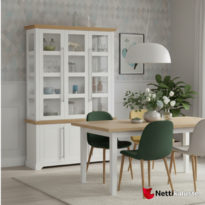 Nelly 3 lasiovivitriini, valkoinen/hunaja