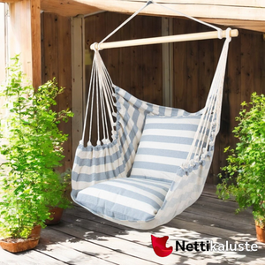 Stockholm riippukeinu, sini/valkoinen