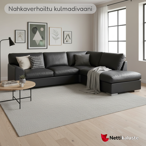 Anna kulmasohva divaanip&auml;&auml;dyll&auml;, nahkaa