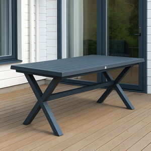 Columbus jatkettava puutarhap&ouml;yt&auml; 183/243 cm &ndash; alumiinia, tummanharmaa