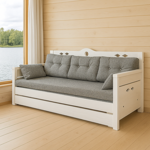 Konsta levitett&auml;v&auml; laverisohva+taittopatjasarja+laatikko