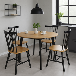 Lumme py&ouml;re&auml; ruokailuryhm&auml; 1+4, musta/tammi