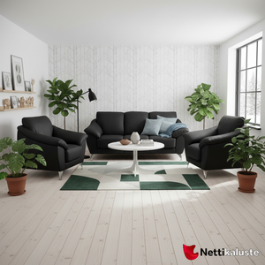 Zack -nahkasohvakalusto 3+1+1