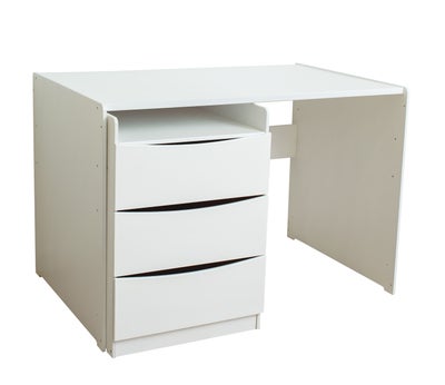 Juno korkeuss&auml;&auml;dett&auml;v&auml; lasten kirjoitusp&ouml;yt&auml; vetolaatikoilla, valkoinen