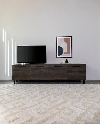 Solo TV-taso 220 cm, 4 ovea, tumma tammi