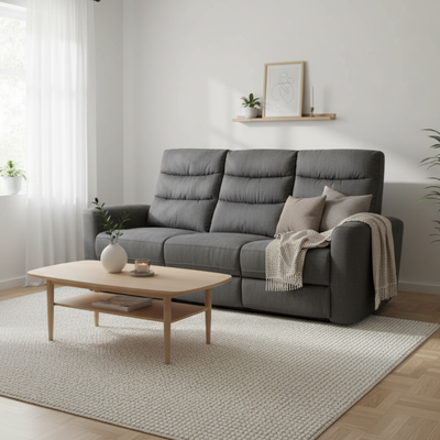 Benjamin s&auml;hk&ouml;reclinersohva, harmaa sametti