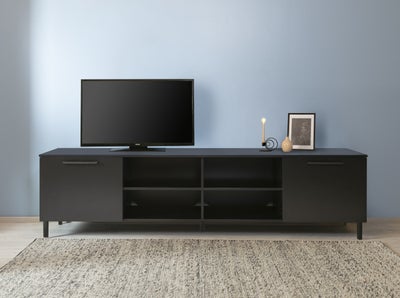 Solo TV-taso 220 cm, 2 ovea, musta