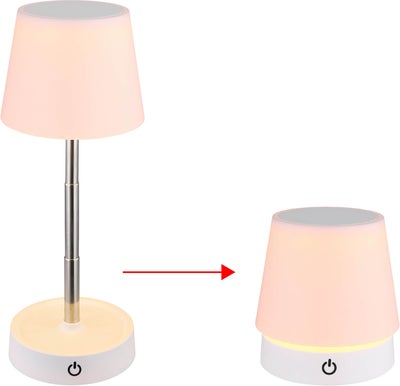 Carlor ladattava p&ouml;yt&auml;valaisin, valkoinen