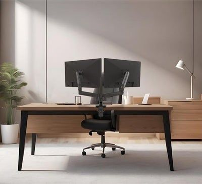 B-TECH BT 7352 p&ouml;yt&auml;teline, musta, kahdelle max. 32&rdquo; n&auml;yt&ouml;lle