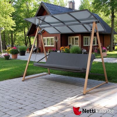 Bollard 3 hengen puutarhakeinu, polykarbonaattikatto