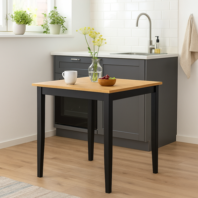 Huurre ruokap&ouml;yt&auml; 68x68 cm, musta / tammi