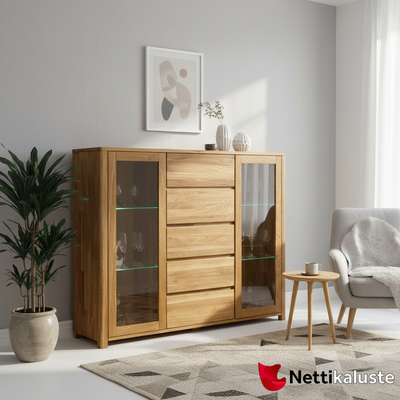 Mindi vitriinikaappi, massiivitammi