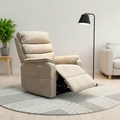 Monza s&auml;hk&ouml;recliner beige kangasverhoilu