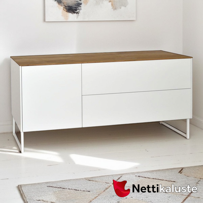 Suvi taso 122 cm, valkoinen/tammi