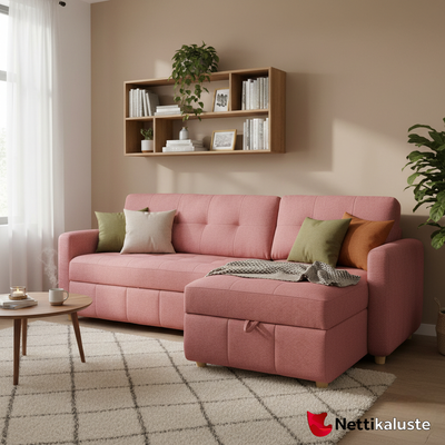 VALORA vuodedivaanisohva, pinkki