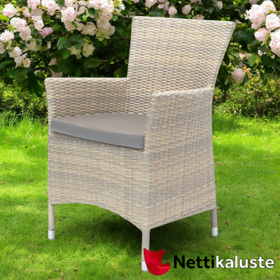 Wicker puutarhatuoli, beige