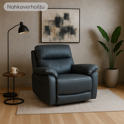 Colton s&auml;hk&ouml;s&auml;&auml;t&ouml;inen recliner-nojatuoli, nahkaverhoilu