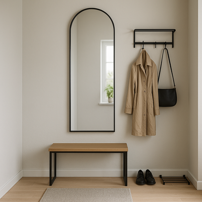 Linja-kaaripeili 80&times;170 cm &ndash; musta kehys
