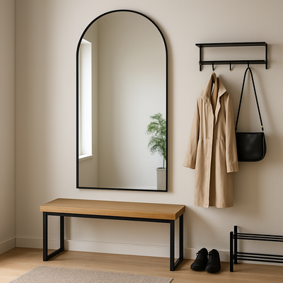 Lumo-kaaripeili 110&times;179 cm &ndash; musta kehys