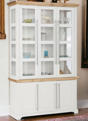 Nelly 3 lasiovivitriini, valkoinen/hunaja