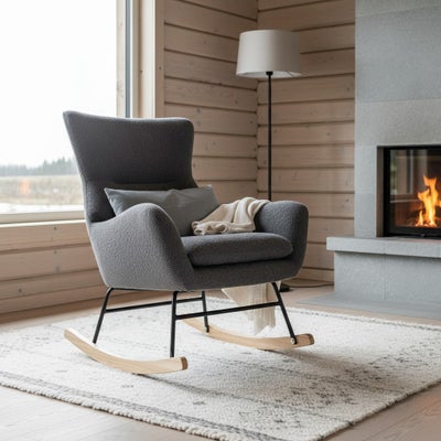 Saima keinutuoli, harmaa