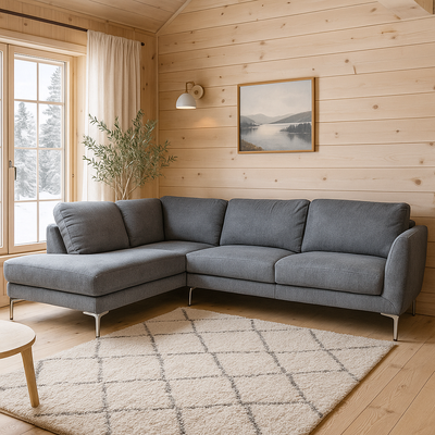 Vicky avokulmasohva, harmaa