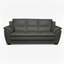 Emmeliini nahkasohva, tummanharmaa